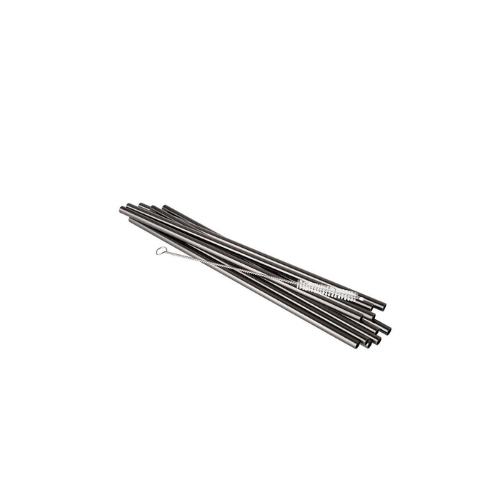 Gunmetal metal straw 21.5 cm reusable