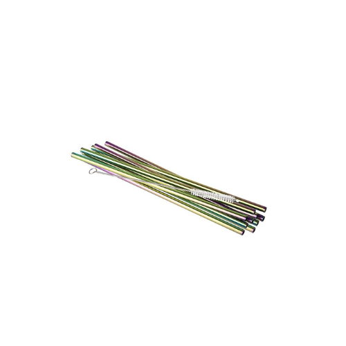 Rainbow metal straw 21.5 cm reusable