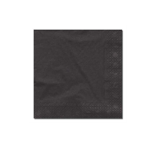 Black cocktail napkins 24x24 cm, 200 pack