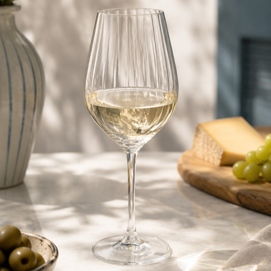 Plissé Wine Glas 380ml — Elegant Ribbels Wijnglas Royal Leerdam