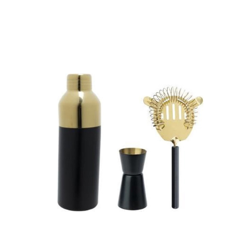 Black & Gold Cocktail Shaker Set – Professional Mixology Kit