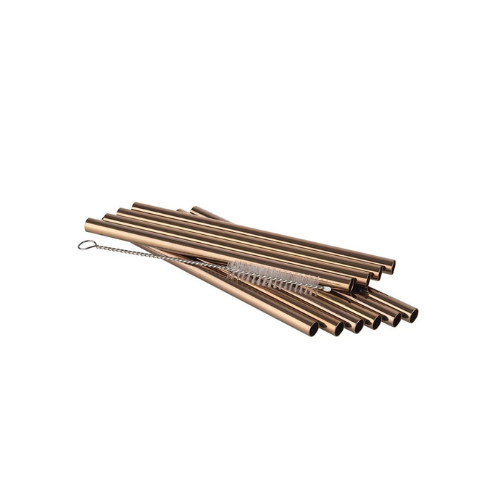 Metal Straw Copper 150*8 mm 10 straws + brush