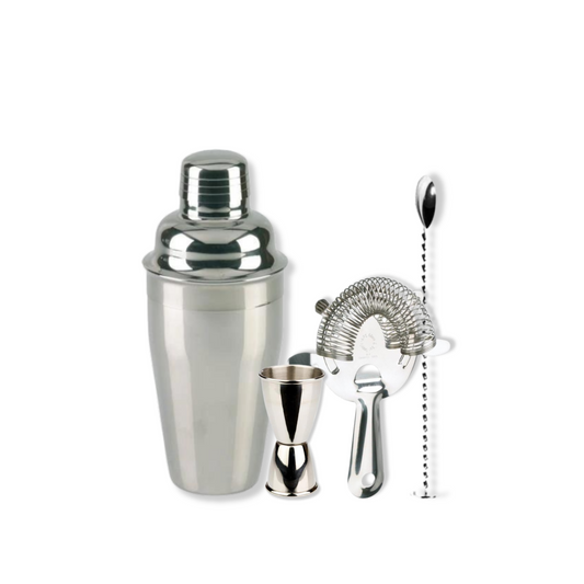 Cocktail Set Silver with Bar Tools and Elegant Finish